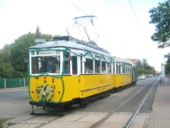 Der Traditionszug, bestehend aus TW 56, BW 82 und Gpl 101 an der Hst Wagenhalle,... (c) Kutting