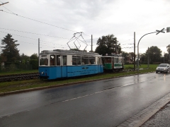 Tw 39 und Tw 7 (SVZ), Einfahrt Betriebshof, 19.09.2014, (C) D. Kirchberger