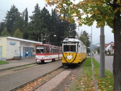 Historischer Zug 56-82-101, Tw 314, Hst. Tabarz, 20.09.2014, (c) D. Kirchberger