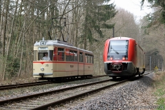 Waldbahn-Begegnung | Tw 215, DB 641 036 | (c) U. Kutting
