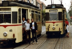 Gotha Tram Drivers in Gotha, DDR. August 1989.