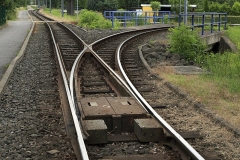 Rillenschienenweiche im Schotteroberbau