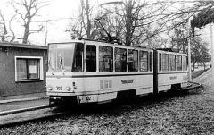 Der KT4D 302 war am 19.2.1989 auf der Pendelstrecke Waltershausen - Gleisdreieck im Einsatz. (19. Februar 1989)