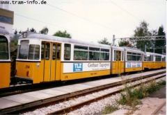 Triebwagen 214 ebenfalls im Depot Wagenhalle. (7. August 1997)