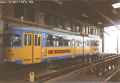 Triebwagen 579 im Depot. (7. August 1997)