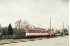 Tw 590,Atw 010 Fahrleitungsregulierung mit ex Bochumer Wagen 27.3.1995