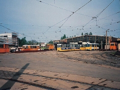Betriebshof am Jubiläumsmorgen. (2.5.1994)