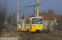 Triebwagen 306, Gotha 306 - KT4D, Aufnahmeort: Gleisdreieck, Hersteller: CKD, 1982 (Serie 305+306), (22.05.1990)