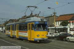 Triebwagen 324, Gotha 324 - GT6, Aufnahmeort: Huttenstr., Hersteller: DUEWAG/BBC, 1960 (1993 ex Mannheim 324), (07.10.1994)