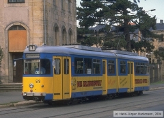 Triebwagen 579, Gotha 579 - GT6, Aufnahmeort: Orangerie, Hersteller: DUEWAG/Siemens, 1957 (1995 ex Bochum 279), (07.09.1996)