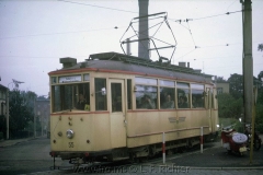 Tw 55, Gotha 1929, Linie: 4, Richtung: WALTERSHAUSEN, ausfahrend aus Schleife Hauptbahnhof, (10.1967, Earl W. Clark, Jr. Photo)