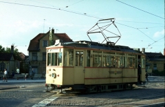 Tw 31, Gotha 1937, Linie: 2, Richtung: WAGENHALLE am Arnoldiplatz. (14.8.1968, Ron Copson Photo)