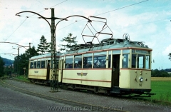 Tw 50, Gotha 1929, Linie: 4, Richtung: WALTERSHAUSEN, mit Bw 81 am Gleisdreieck. (14.8.1968, Ron Copson Photo)