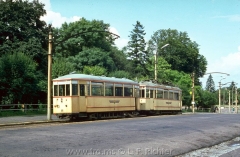 Tw 81 Gotha 1928, Linie: 4, Richtung: WALTERSHAUSEN, am Hauptbahnhof, (14.8.1968, Ron Copson Photo)
