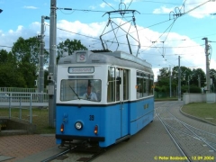 Triebwagen 39 bei der Einfahrt auf den Betriebshof. (12.9.2004)