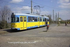 Triebwagen 528. Ex BOGESTRA. (10. April 2002)