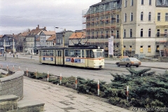Triebwagen 204 am Arnoldiplatz. (Januar 1992)