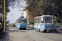 Triebwagen 301 und 302 in der Friedrichstraße. (zwischen 1991 und 1994)