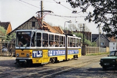 Triebwagen 306 am Nelkenberg. (zwischen 1992 und 1994)