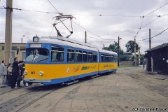 Triebwagen 442 auf dem Betriebshof. (zwischen 1991 und 1994)