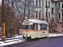 TW 47 nochmals auf der ehemaligen Linie 3. (29. Januar 2005)