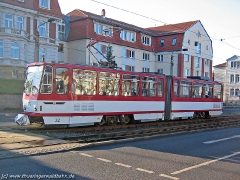 Triebwagen 312 in der Gartenstraße. (15. Januar 2005)