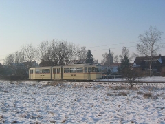 Fotosonderfahrt 01/2006. Tw 215 vor Traumkulisse: Wahlwinkel. (28. Januar 2006)