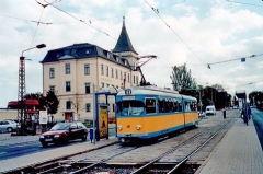 Triebwagen 401 in der Huttenstraße. (14.10.2002)