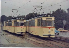 Triebwagen 37 jetzt im Vordergrund. (Sommer 1990)