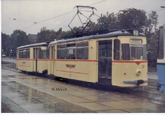 Triebwagen 37 im Regen. (Sommer 1990)