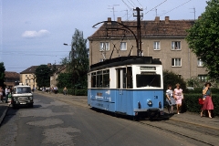 Eine letzte Aufnahme des Pendelbetriebs von Tw 38 auf der Linie 2. (Juni 1989)