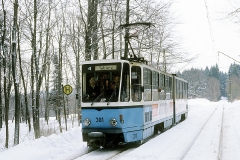 Tw 301 in der Ausweichstelle Marienglashöhle. (Februar 1991)