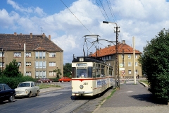 Schöner Fahrleitungsmast und G4-Tw mit