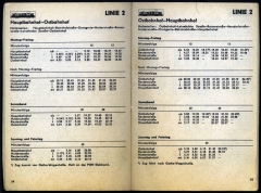 Der Fahrplan der Linie 2 für 1987/88. In den Abendstunden sah die Realität etwas anders aus.