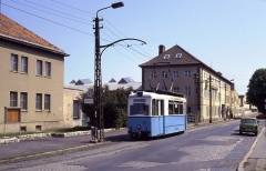 Tw 39 am 19.07.1992 an der Haltestelle „Kindleber Straße“, so steht es zumindest auf dem Schild. Eigentlich hieß sie immer Leinefelder Straße.