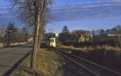 An der heutigen Haltestelle und Ausweiche hagewe-Markt an der Waltershäuser Straße ließen nur die Hochhäuser im Hintergrund erahnen,