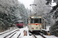 Tw 47 und EBS 772 345, zwischen Reinhardsbrunn und Schnepfenthal, 25.01.2014 (3), (C) Quaß